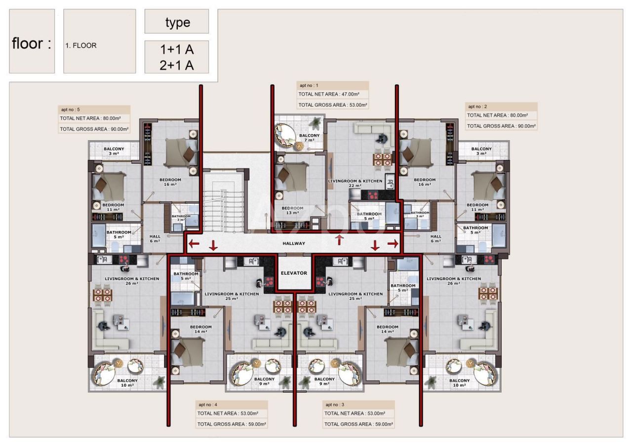 Апартаменты в Алании, Турция, 125 м2 фото 2