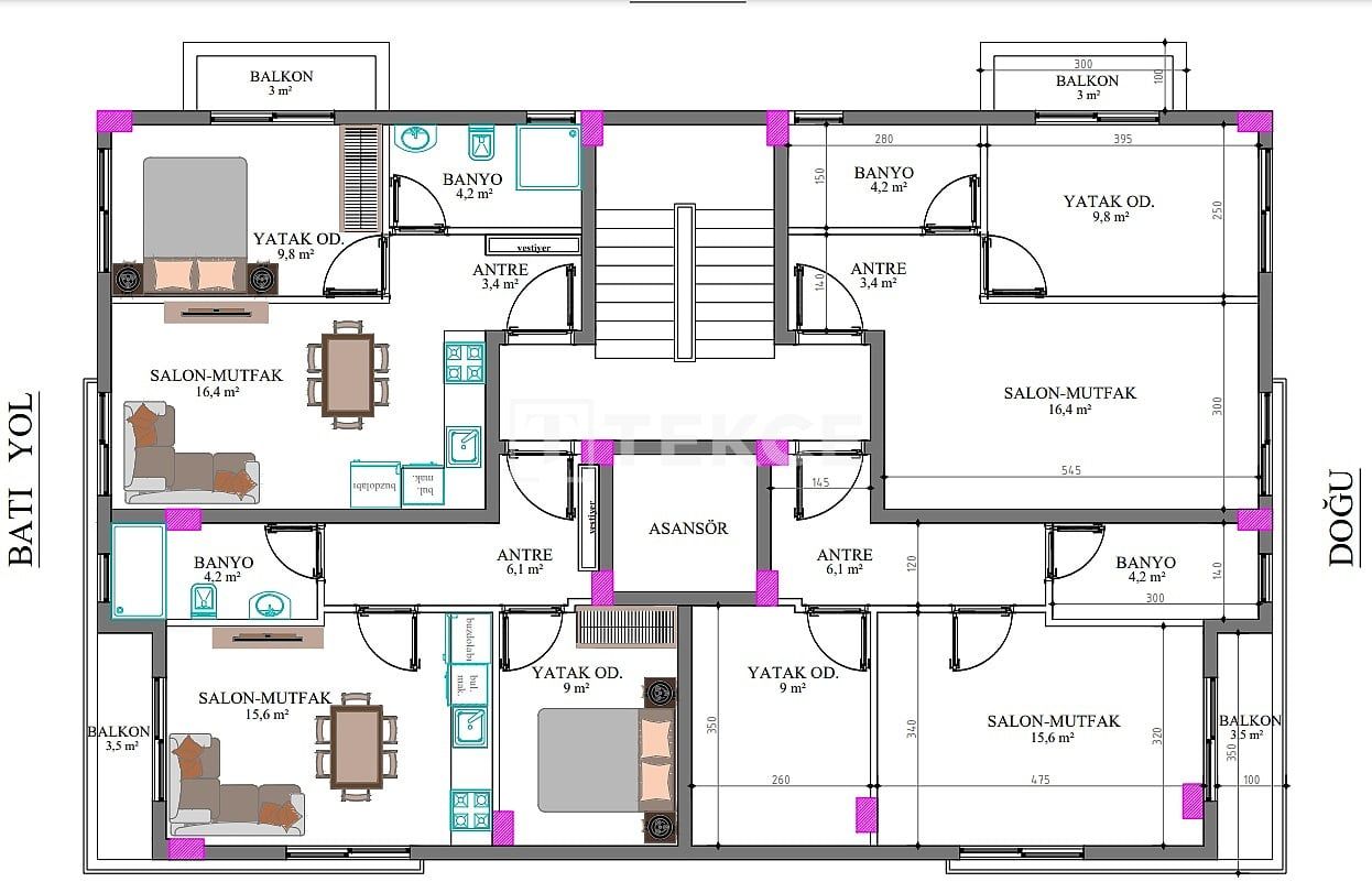 Апартаменты в Анталии, Турция, 50 м2 фото 3