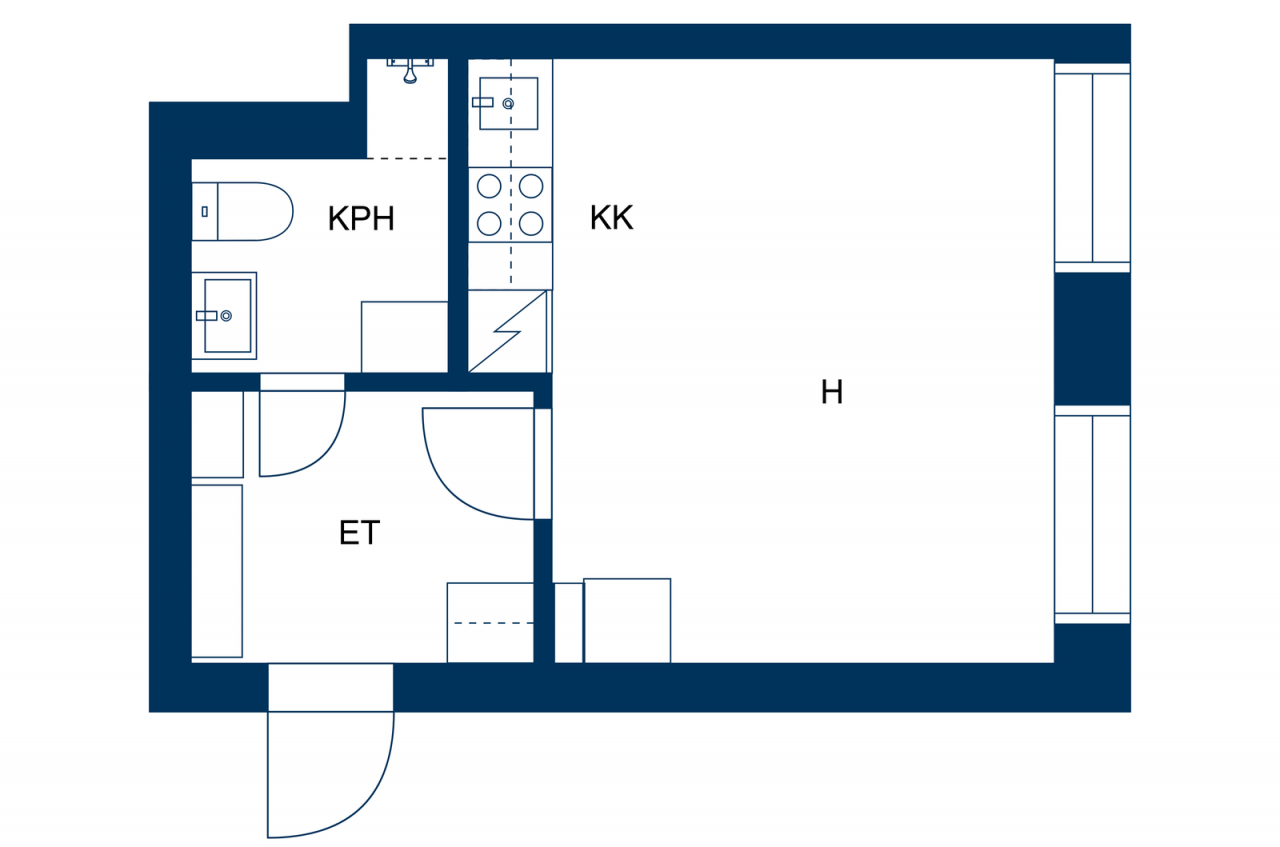 Квартира в Форсса, Финляндия, 24.5 м2 фото 2