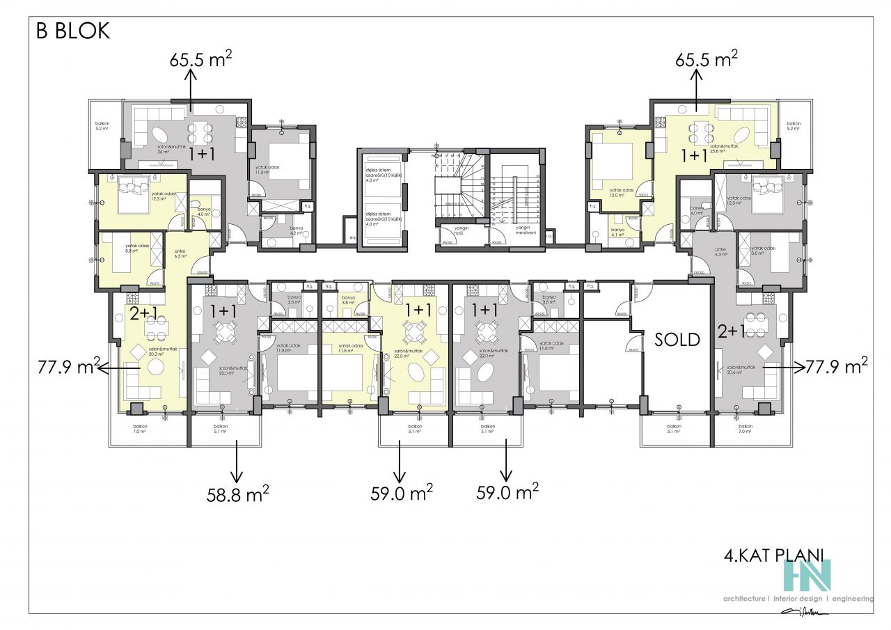 Квартира в Алании, Турция, 58 м2 фото 2