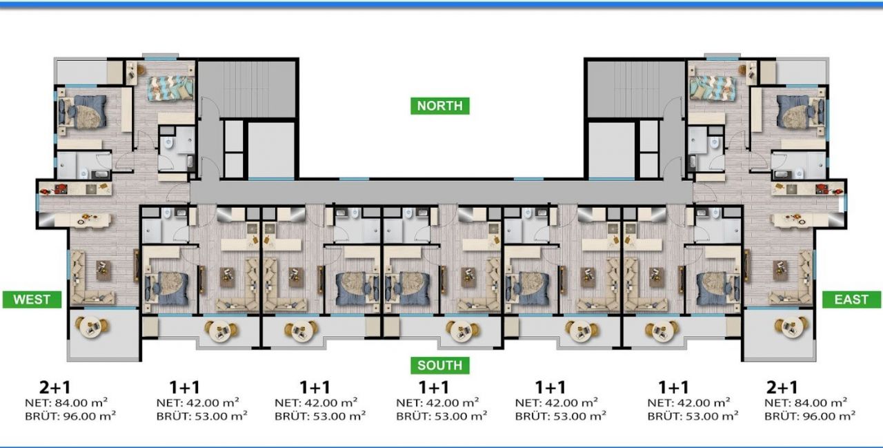 Квартира в Мерсине, Турция, 53 м2 фото 2