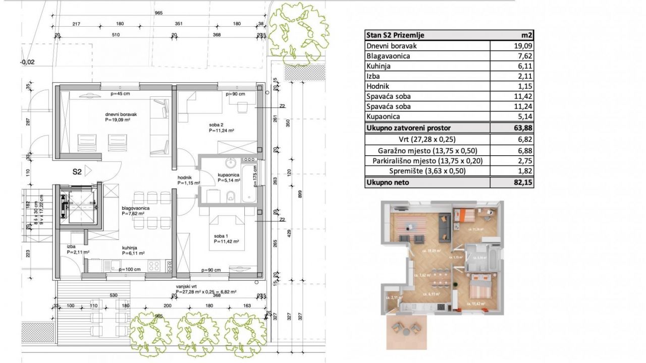 Апартаменты в Задаре, Хорватия, 82.15 м2 фото 2