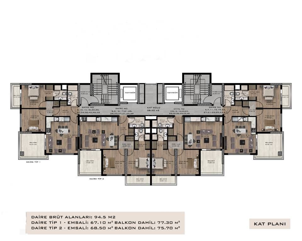 Апартаменты в Мерсине, Турция, 68 м2 фото 3