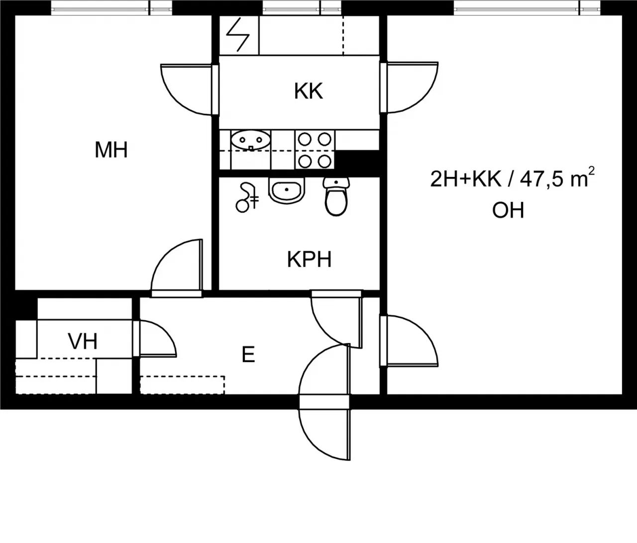 Квартира в Иисалми, Финляндия, 47.5 м2 фото 2