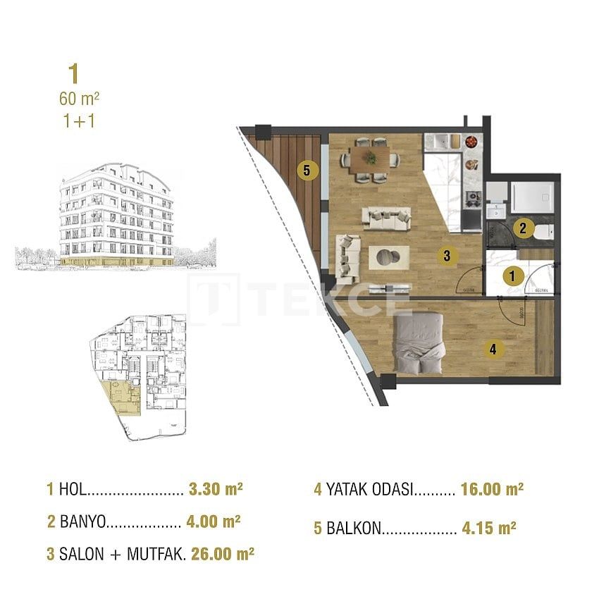 Апартаменты в Анталии, Турция, 58 м2 фото 4