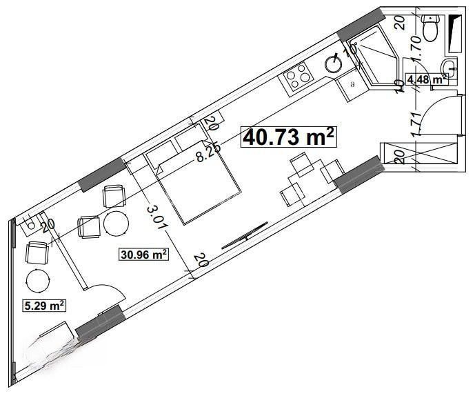 Квартира в Батуми, Грузия, 40 м2 фото 2