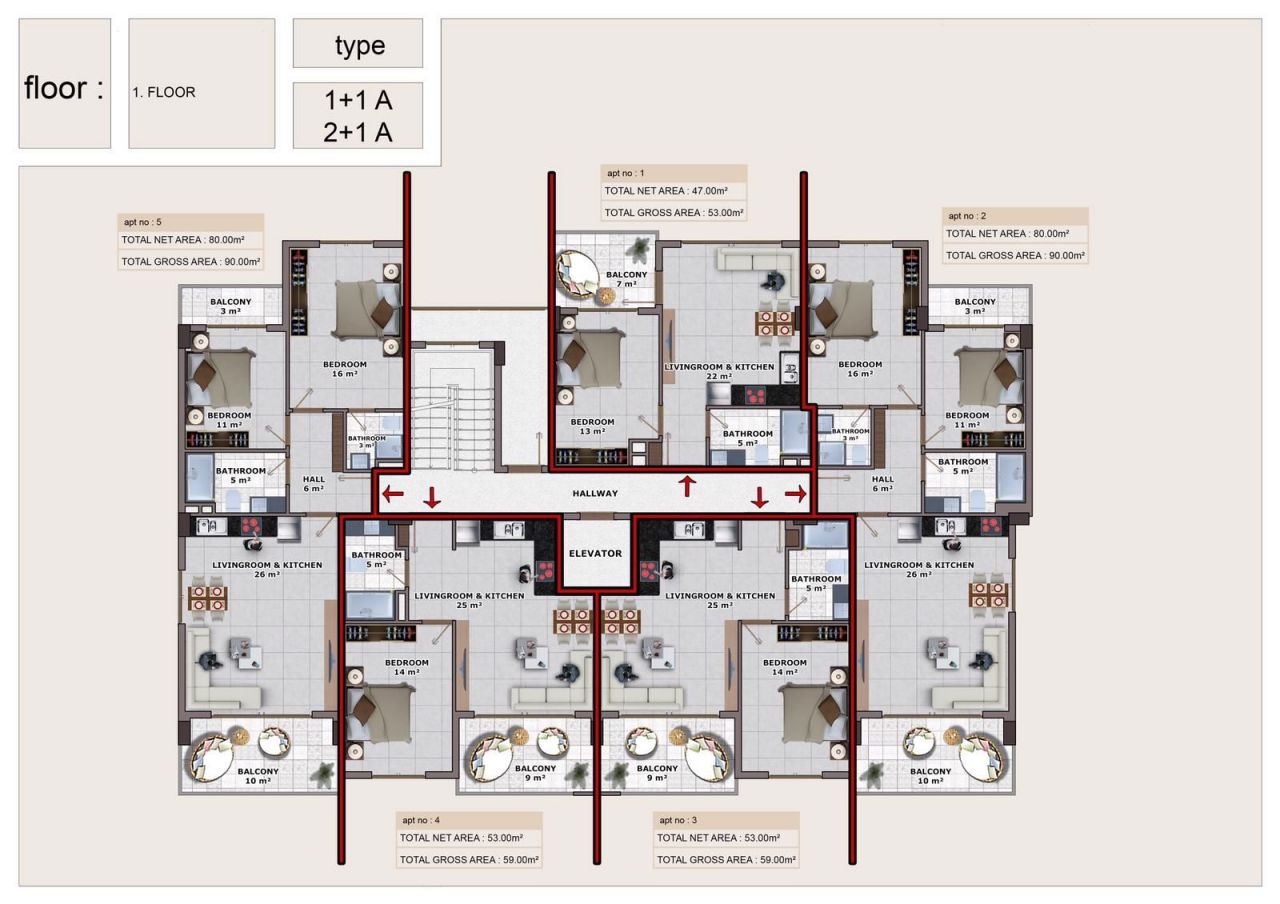 Пентхаус в Алании, Турция, 53 м2 фото 4