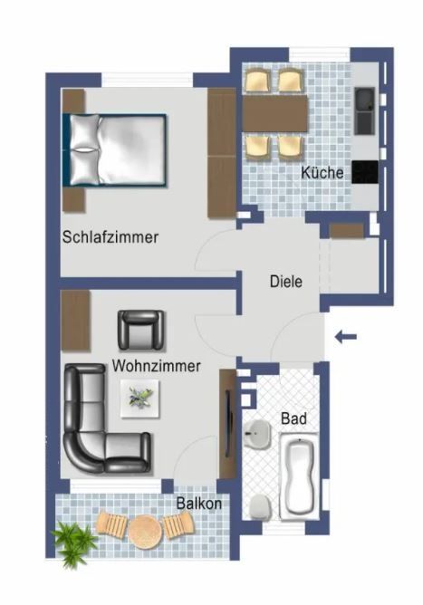 Квартира в Дюссельдорфе, Германия, 48.48 м2 фото 2