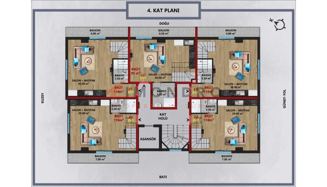 Квартира в Анталии, Турция, 57 м2 фото 4