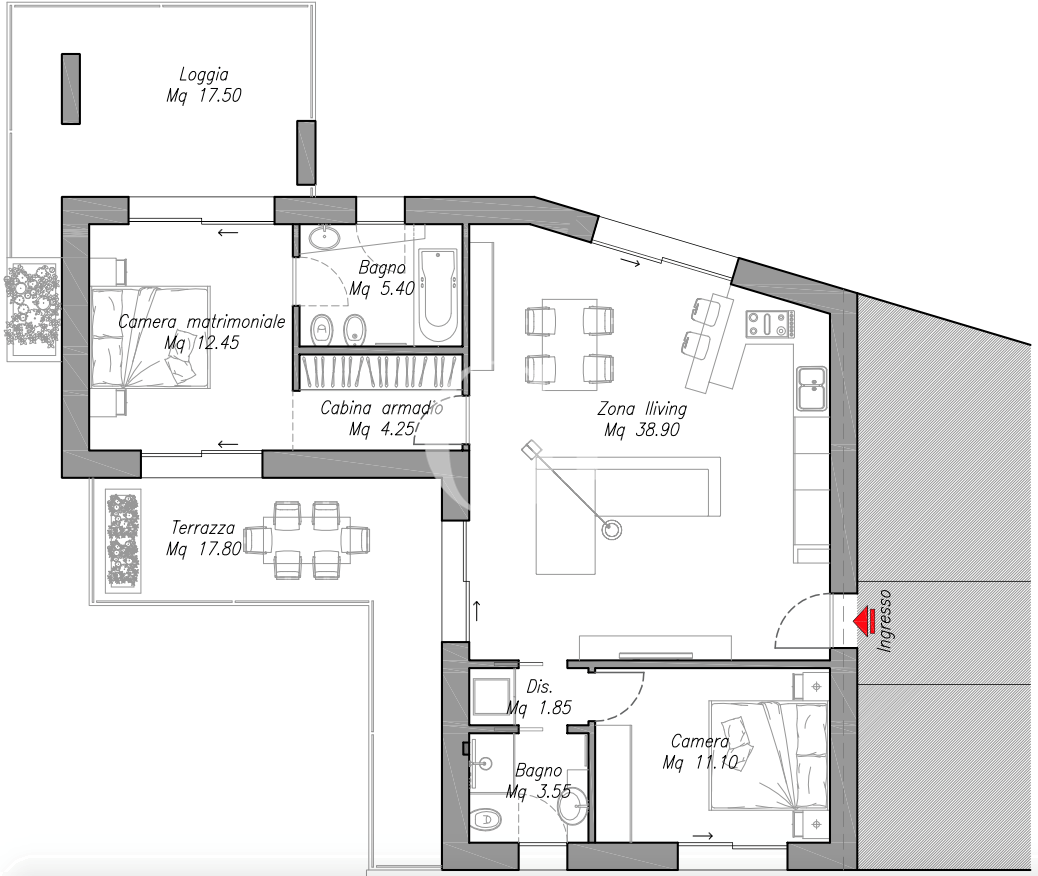 Апартаменты у озера Гарда, Италия, 112 м2 фото 2
