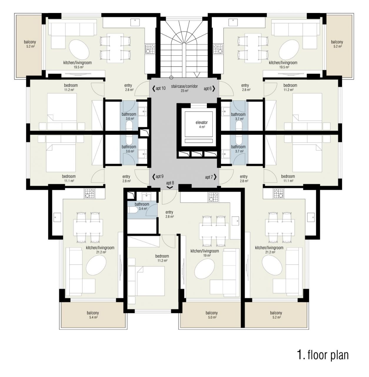 Пентхаус в Алании, Турция, 46 м2 фото 5